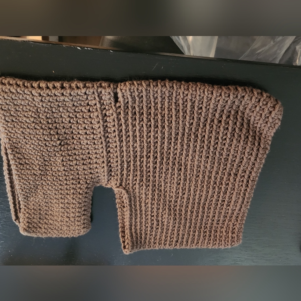 Handmade Brown Knit Dog Sweater